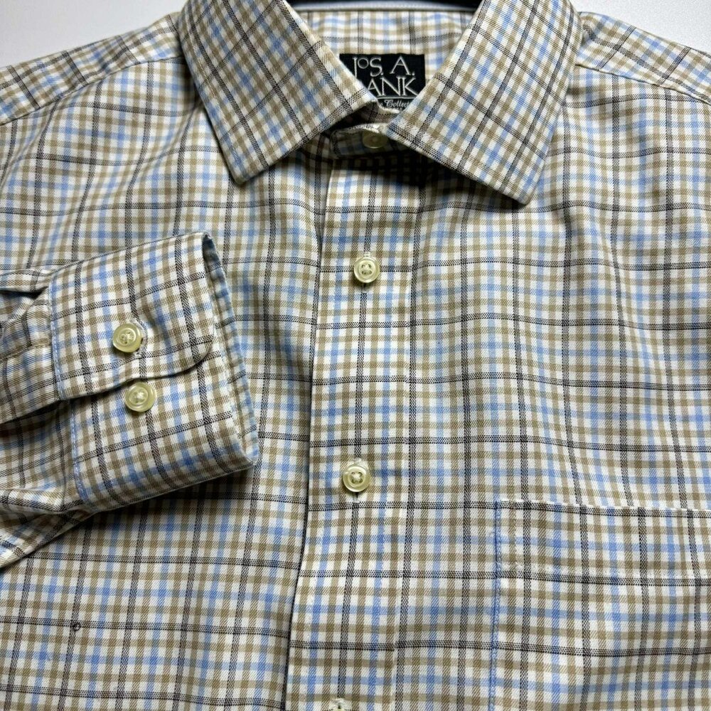 Jos. A. Bank Signature Collection Wrinkle-Free Plaid Shirt | Size M